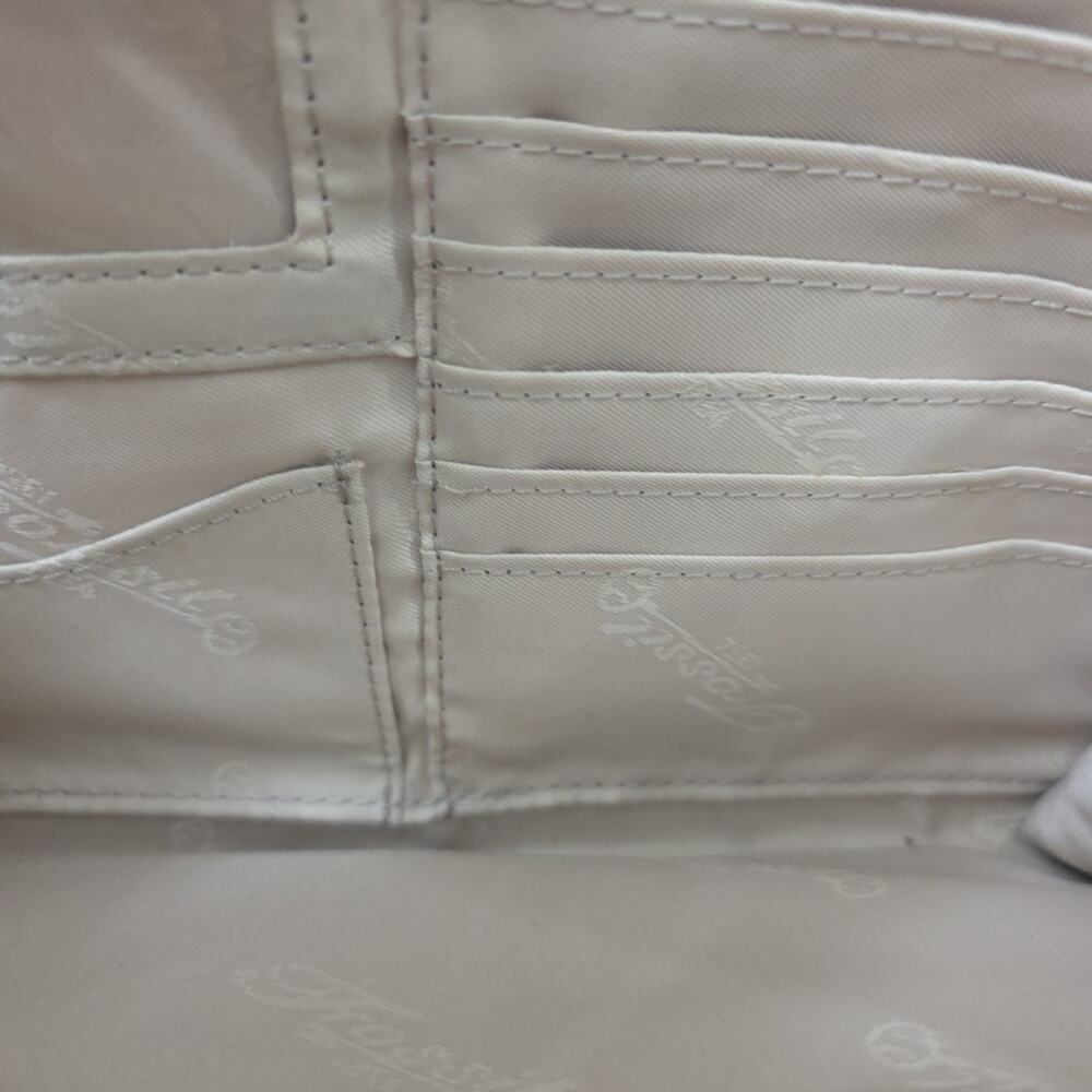 Fossil Tan Leather Crossbody Organizer Bag Neutral Minimalist Everyday Purse - Picture 7 of 13